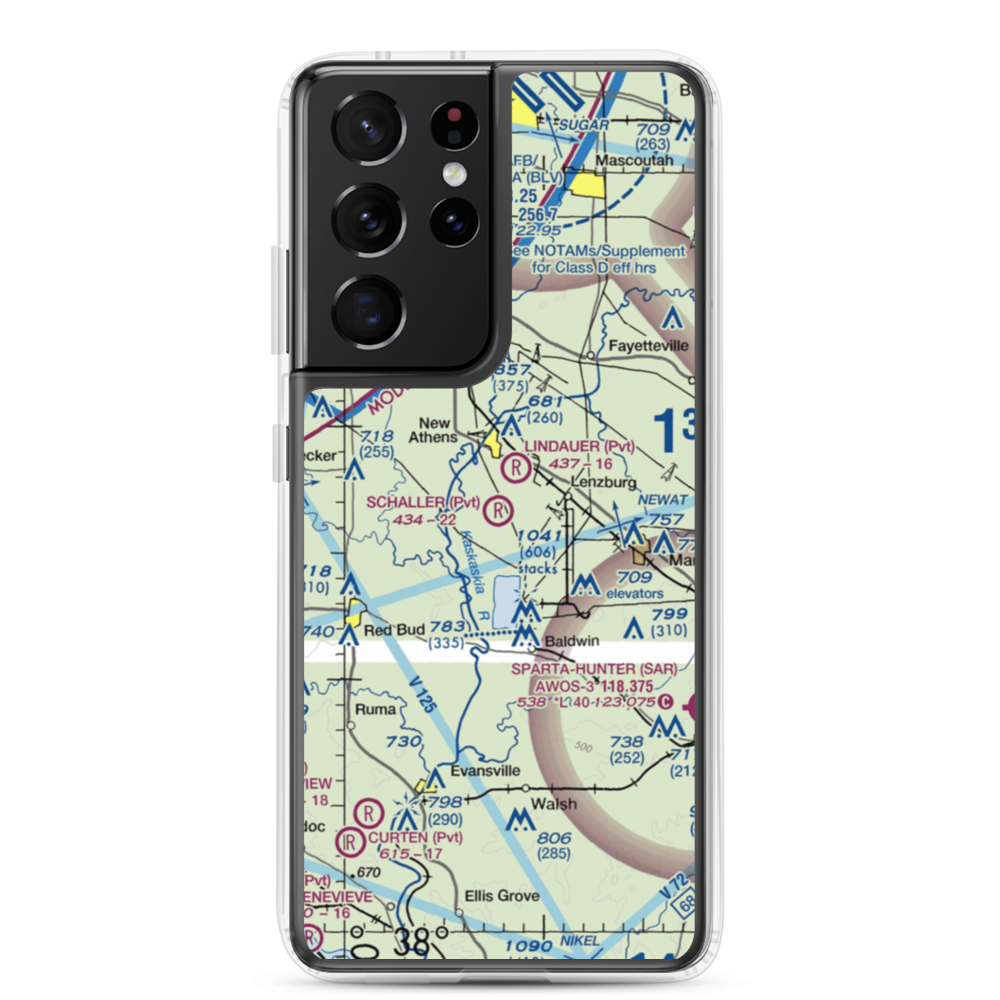 Schaller Airport (LL26) VFR Sectional Samsung Case Samsung Galaxy S21 Ultra model shown
