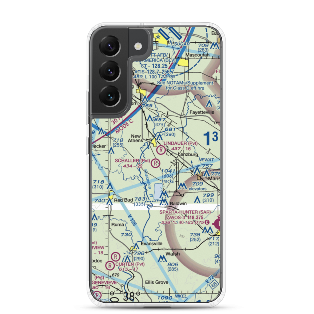 Schaller Airport (LL26) VFR Sectional Samsung Case Samsung Galaxy S22 Plus model shown