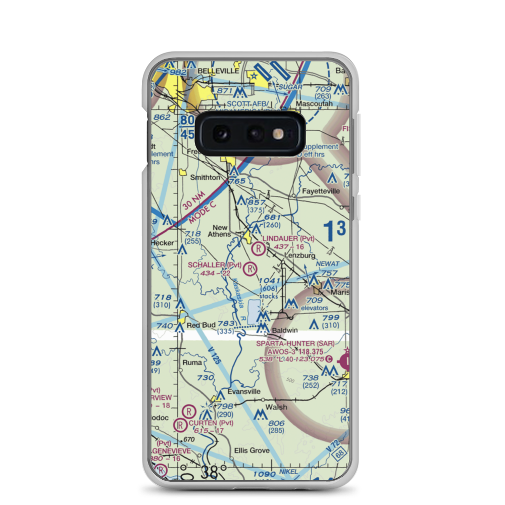 Schaller Airport (LL26) VFR Sectional Samsung Case Samsung Galaxy S10e model shown
