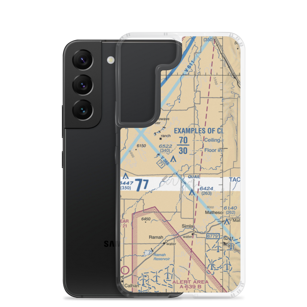 Schantz Airstrip (CD15) VFR Sectional Samsung Case Samsung Galaxy S22 model shown