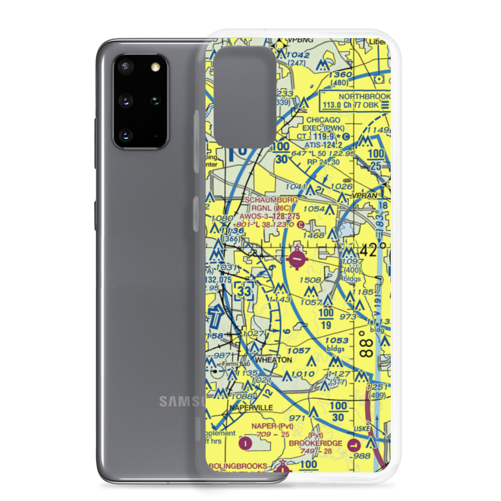 Schaumburg Regional Airport (06C) VFR Sectional Samsung Case Samsung Galaxy S20 Plus model shown