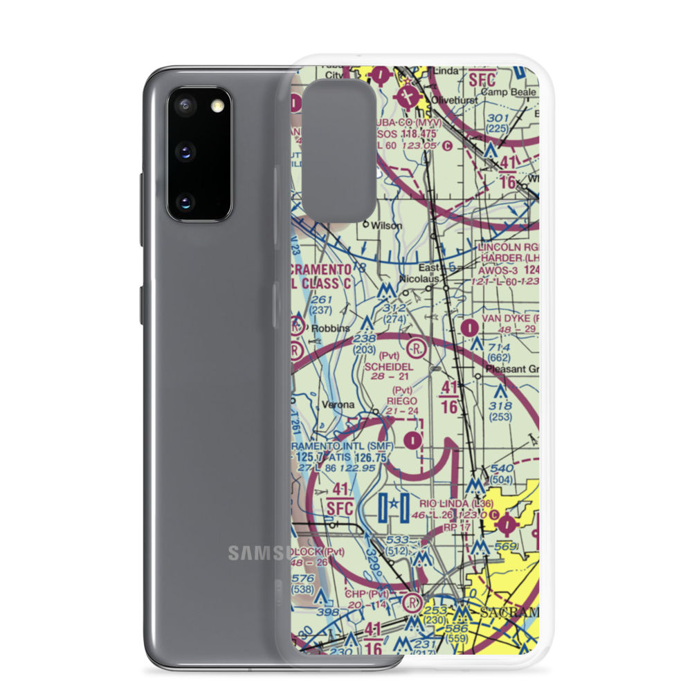 Scheidel Ranch Airport (CA07) VFR Sectional Samsung Case Samsung Galaxy S20 model shown
