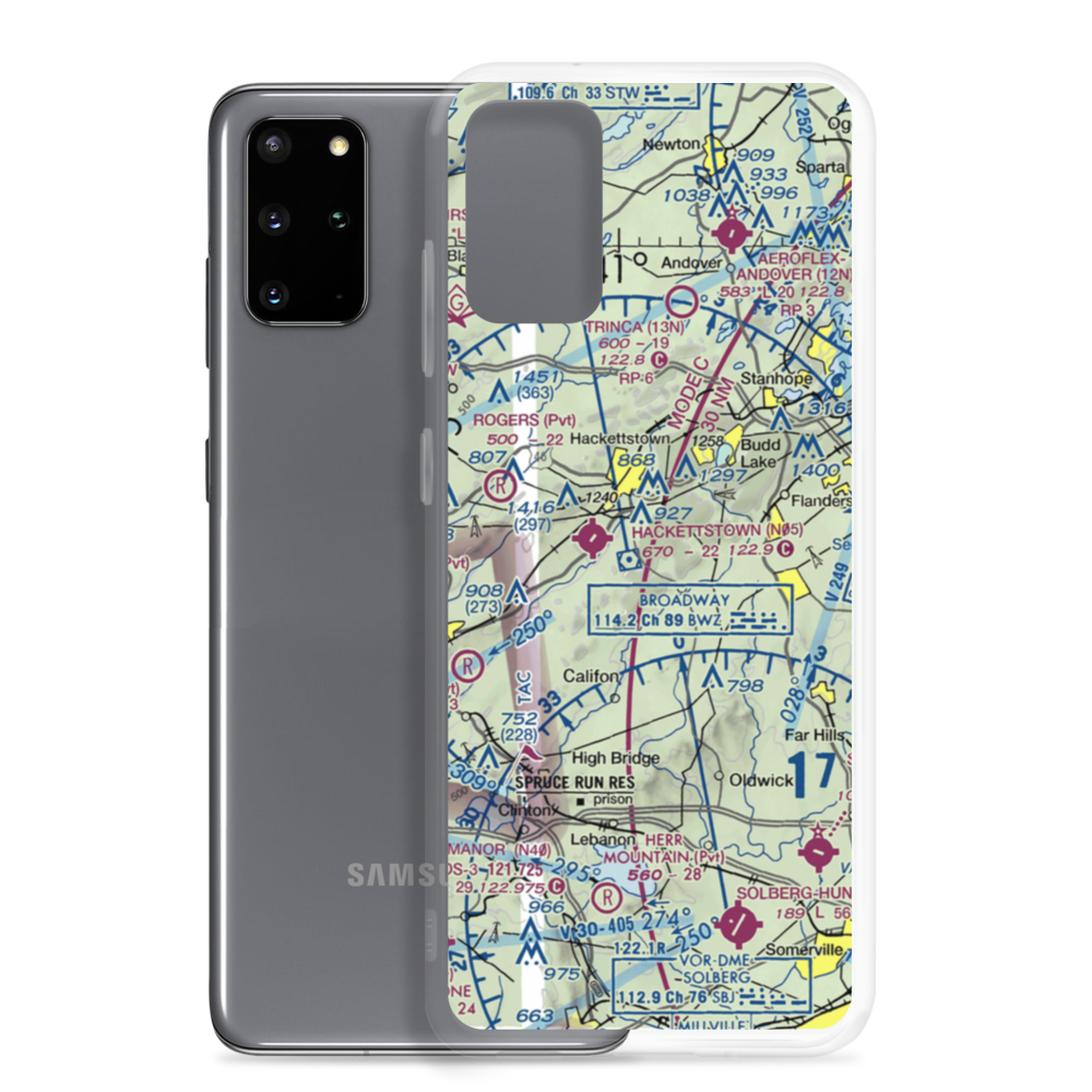 Scheller Airport (62NJ) VFR Sectional Samsung Case Samsung Galaxy S20 Plus model shown