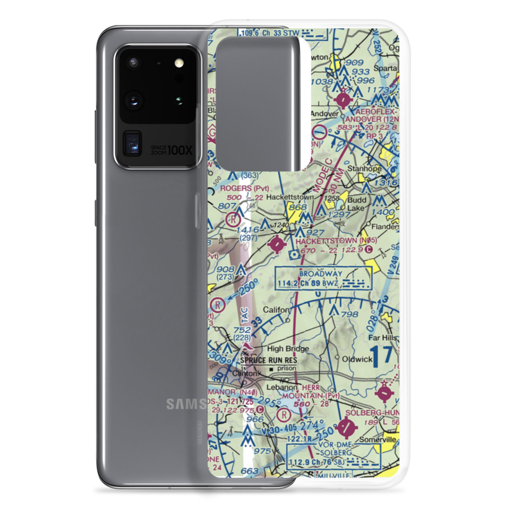 Scheller Airport (62NJ) VFR Sectional Samsung Case Samsung Galaxy S20 Ultra model shown