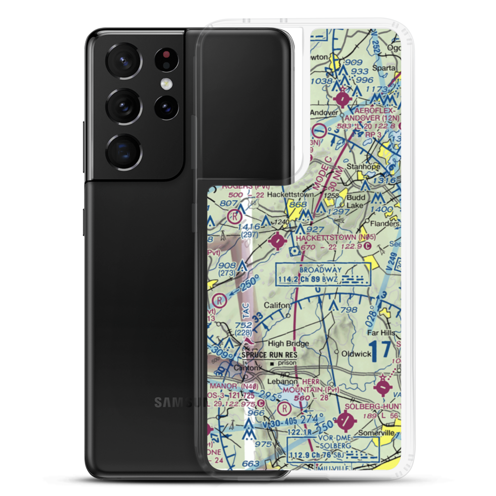 Scheller Airport (62NJ) VFR Sectional Samsung Case Samsung Galaxy S21 Ultra model shown
