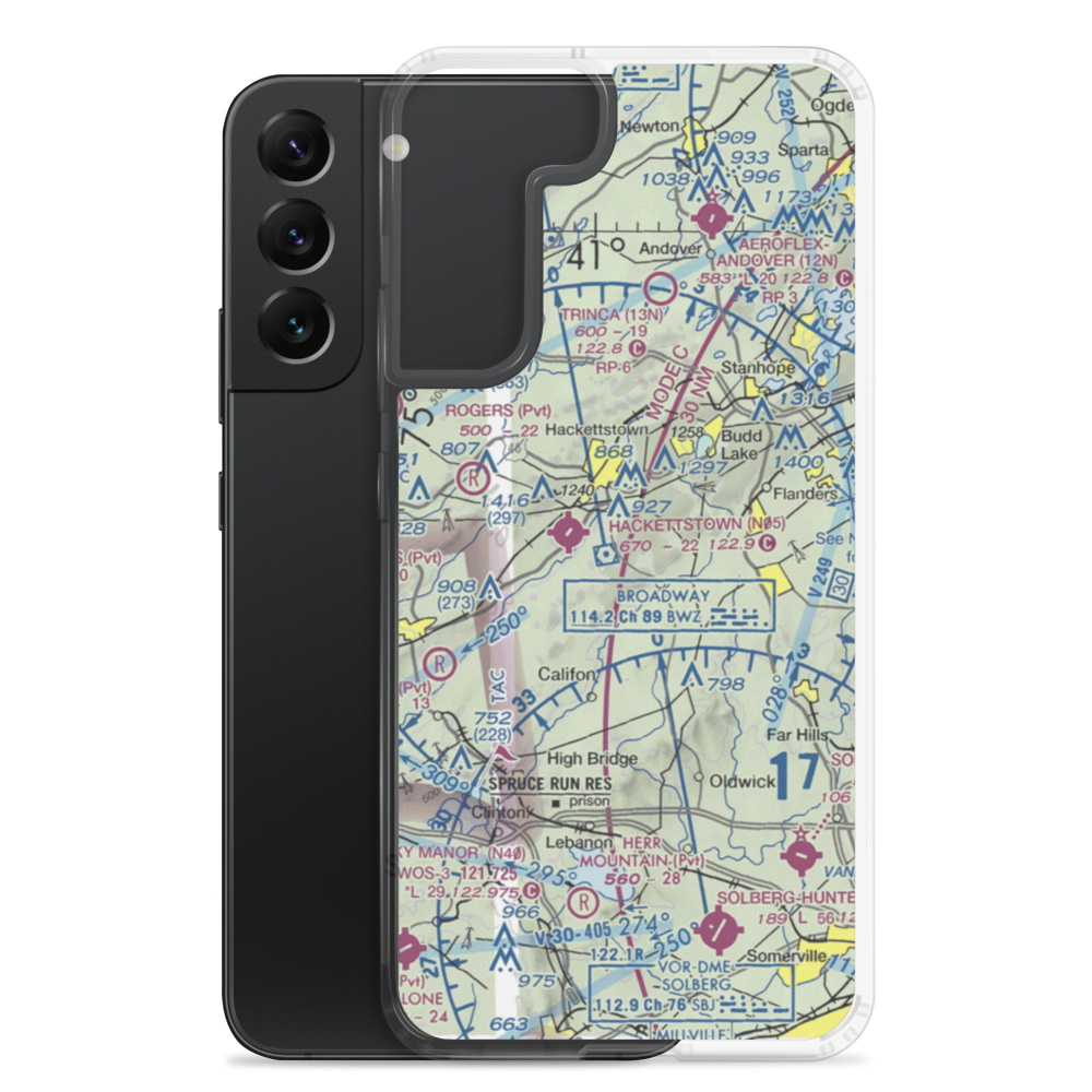 Scheller Airport (62NJ) VFR Sectional Samsung Case Samsung Galaxy S22 Plus model shown
