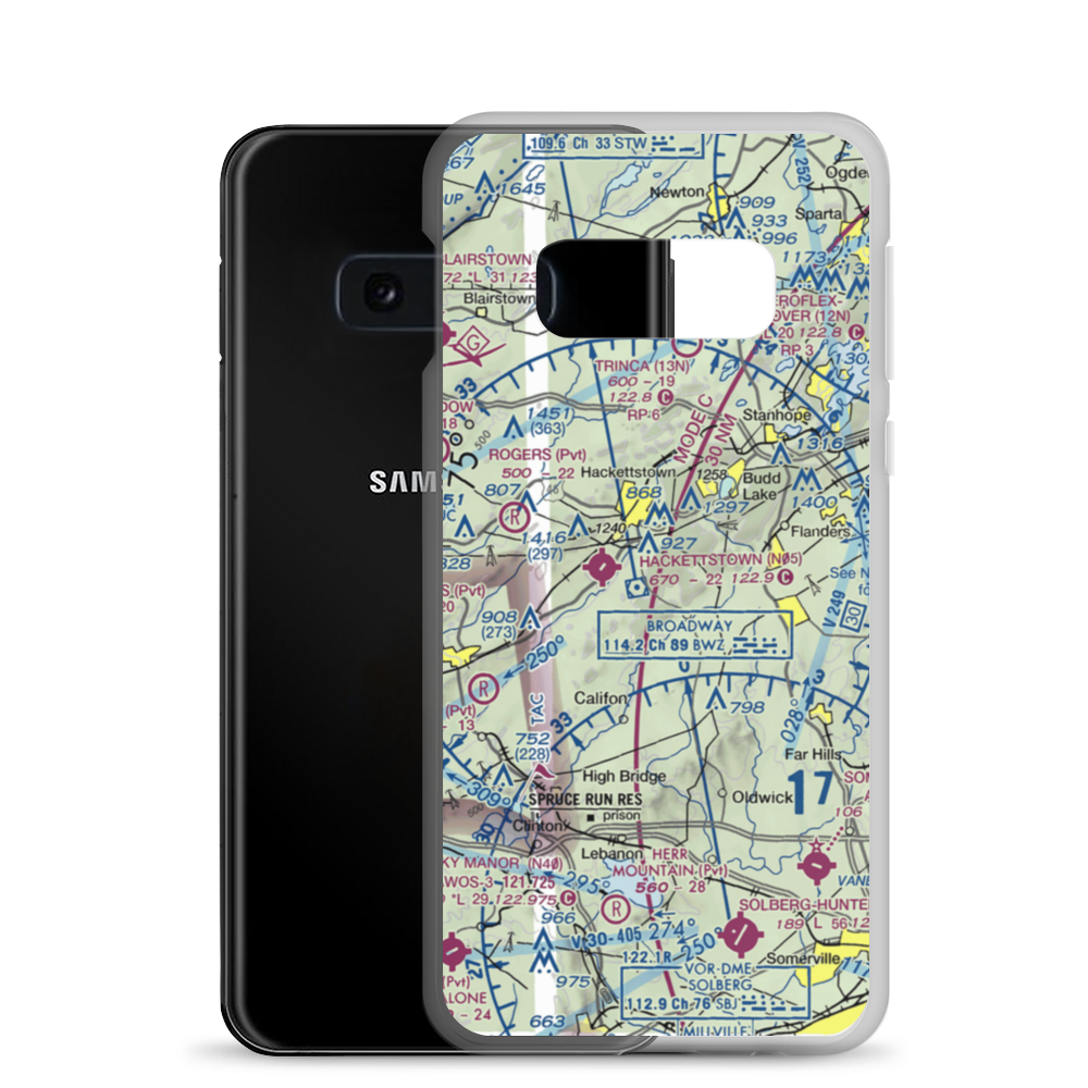Scheller Airport (62NJ) VFR Sectional Samsung Case Samsung Galaxy S10e model shown