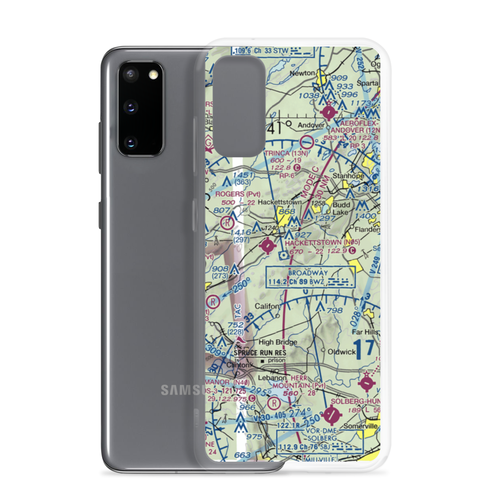 Scheller Airport (62NJ) VFR Sectional Samsung Case Samsung Galaxy S20 model shown