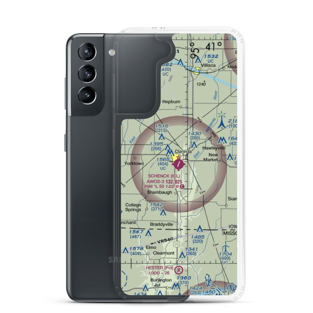 Schenck Field (ICL) VFR Sectional Samsung Case Samsung Galaxy S21 model shown