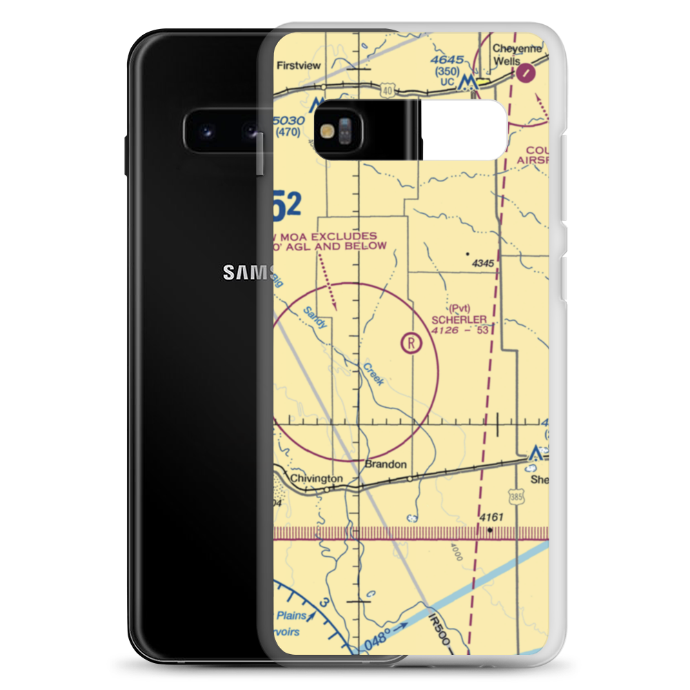 Scherler Private Airstrip (9CO5) VFR Sectional Samsung Case Samsung Galaxy S10+ model shown
