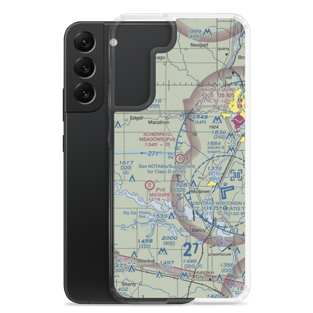 Scherrico Meadows Airport (WS16) VFR Sectional Samsung Case Samsung Galaxy S22 Plus model shown