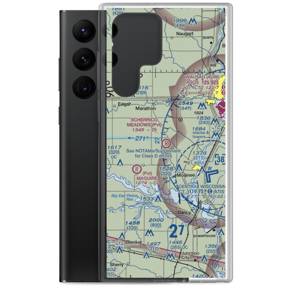 Scherrico Meadows Airport (WS16) VFR Sectional Samsung Case Samsung Galaxy S22 Ultra model shown