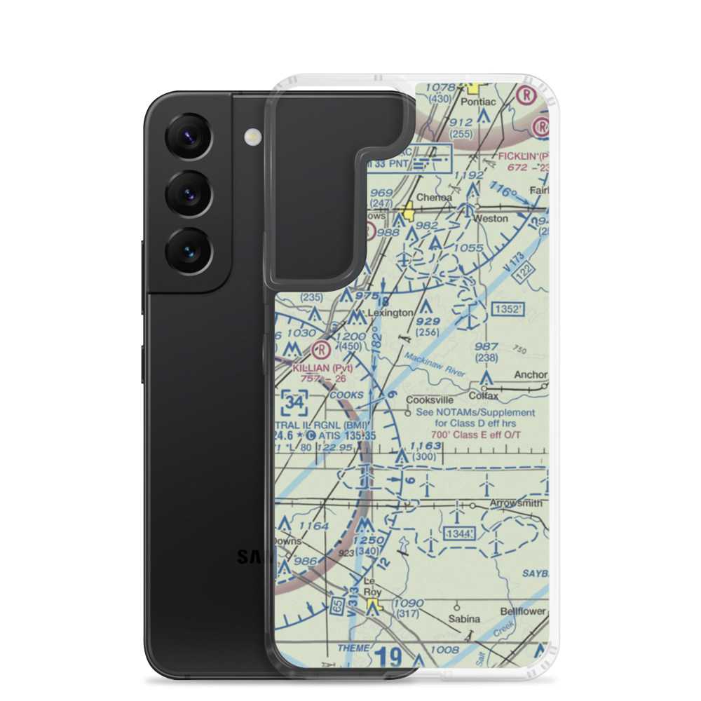 Schertz Aerial Service - Cooksville Airport (2IS9) VFR Sectional Samsung Case Samsung Galaxy S22 model shown