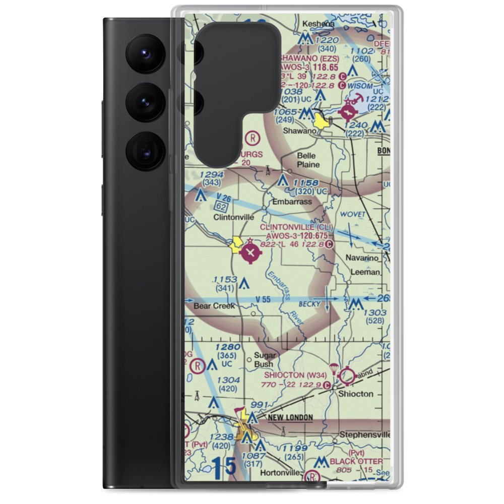 Schewe Airport (WI52) VFR Sectional Samsung Case Samsung Galaxy S22 Ultra model shown
