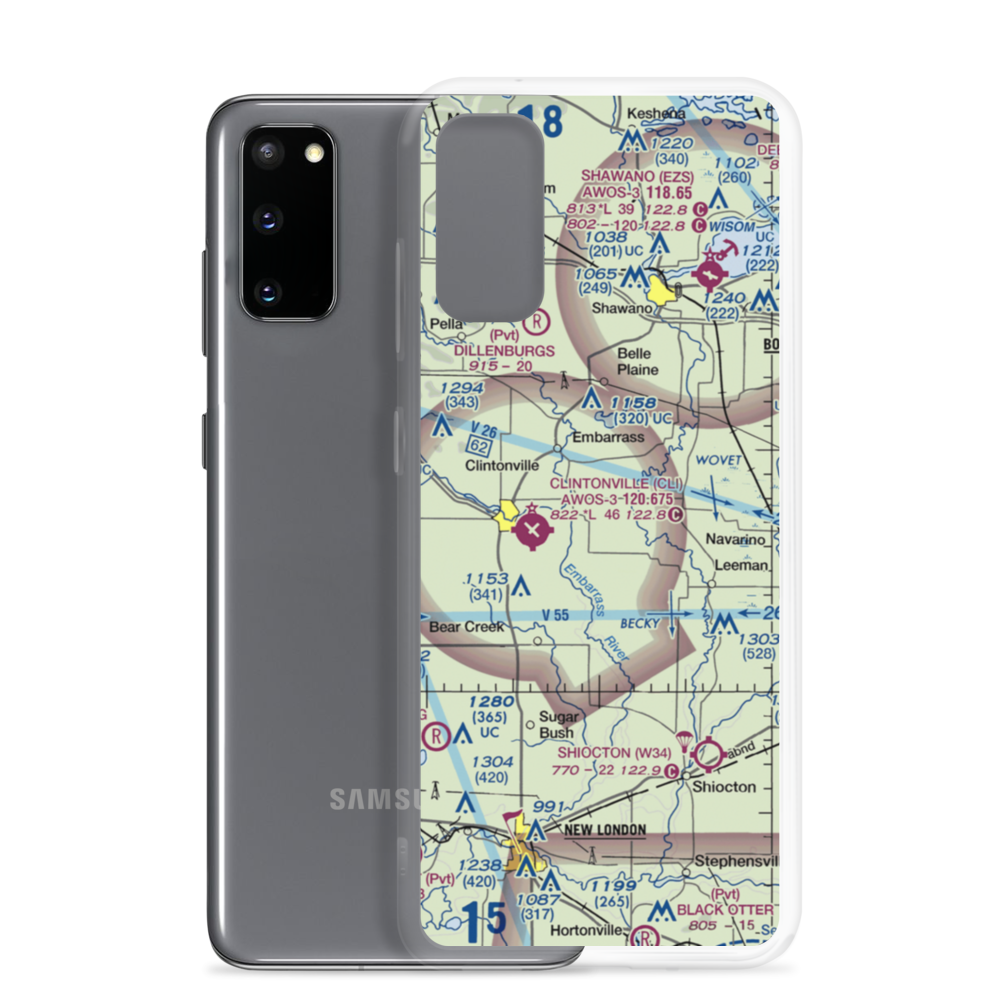 Schewe Airport (WI52) VFR Sectional Samsung Case Samsung Galaxy S20 model shown