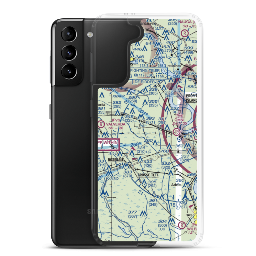 Schexnayder Airport (66LA) VFR Sectional Samsung Case Samsung Galaxy S21 Plus model shown