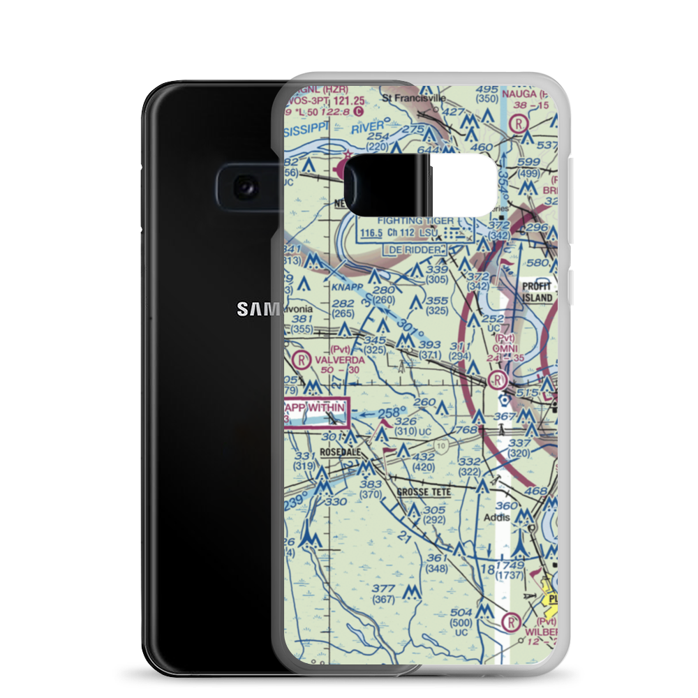 Schexnayder Airport (66LA) VFR Sectional Samsung Case Samsung Galaxy S10e model shown