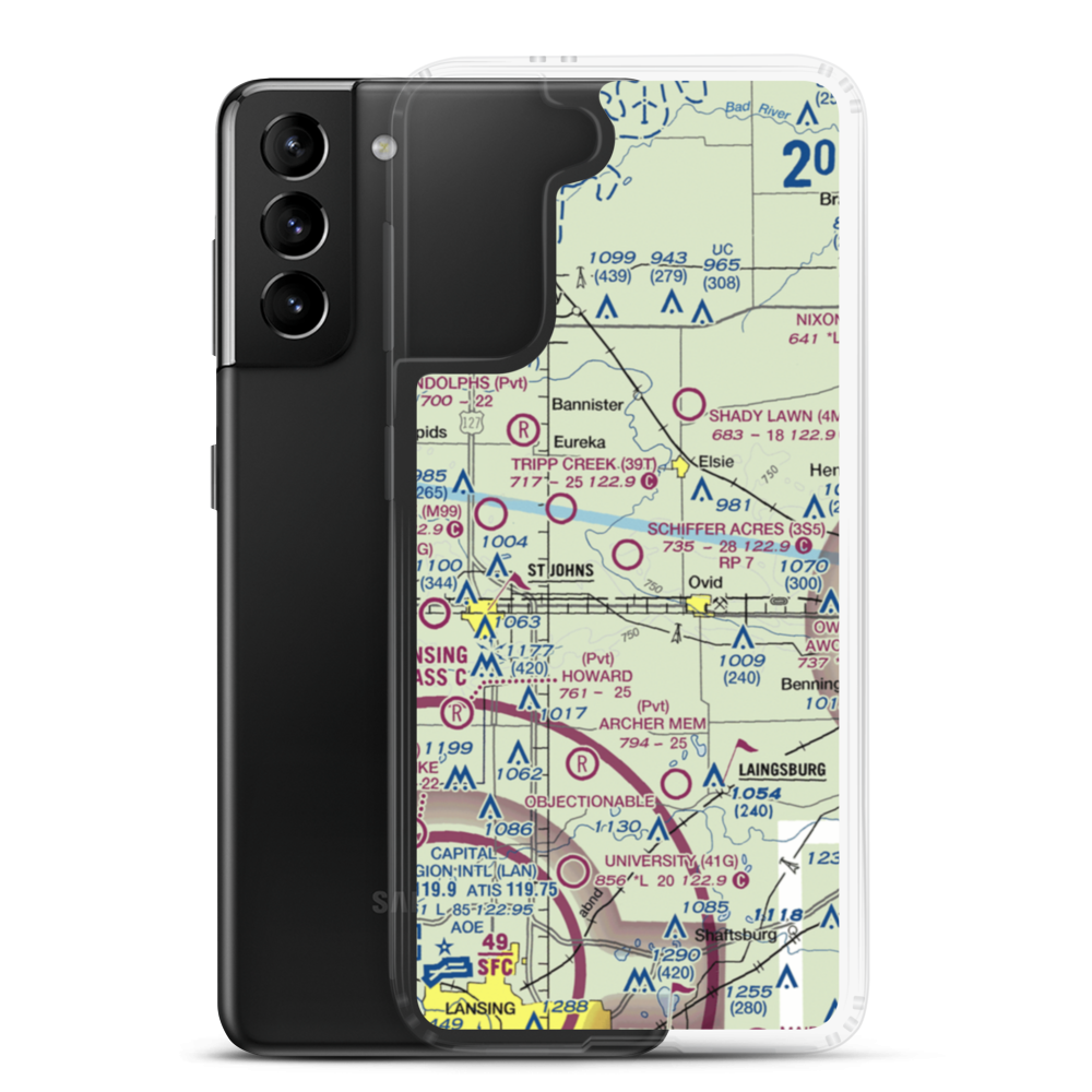 Schiffer Acres Airport (3S5) VFR Sectional Samsung Case Samsung Galaxy S21 Plus model shown