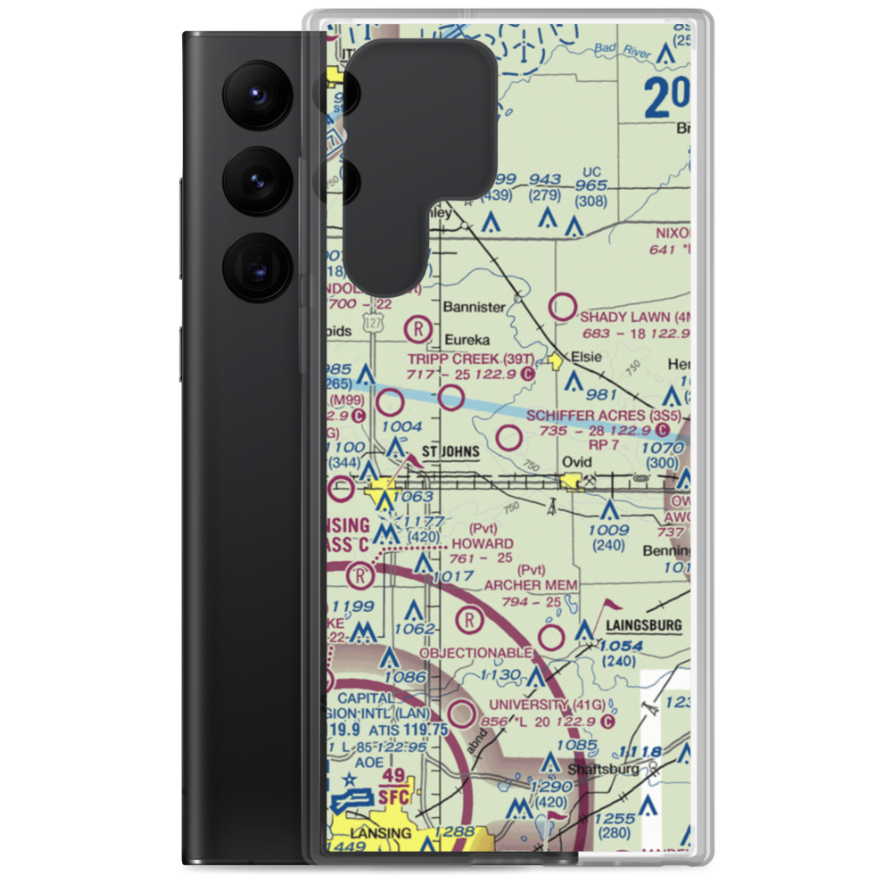 Schiffer Acres Airport (3S5) VFR Sectional Samsung Case Samsung Galaxy S22 Ultra model shown