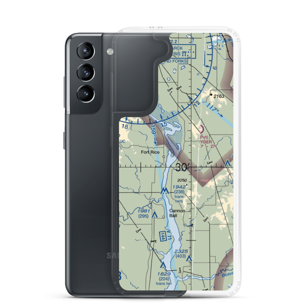 Schirmeister Private Airport (48ND) VFR Sectional Samsung Case Samsung Galaxy S21 model shown