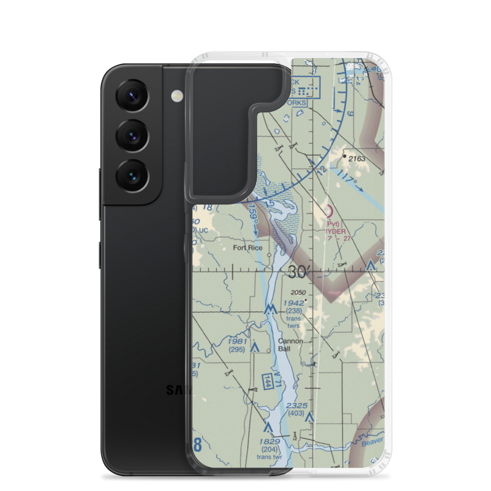 Schirmeister Private Airport (48ND) VFR Sectional Samsung Case Samsung Galaxy S22 model shown