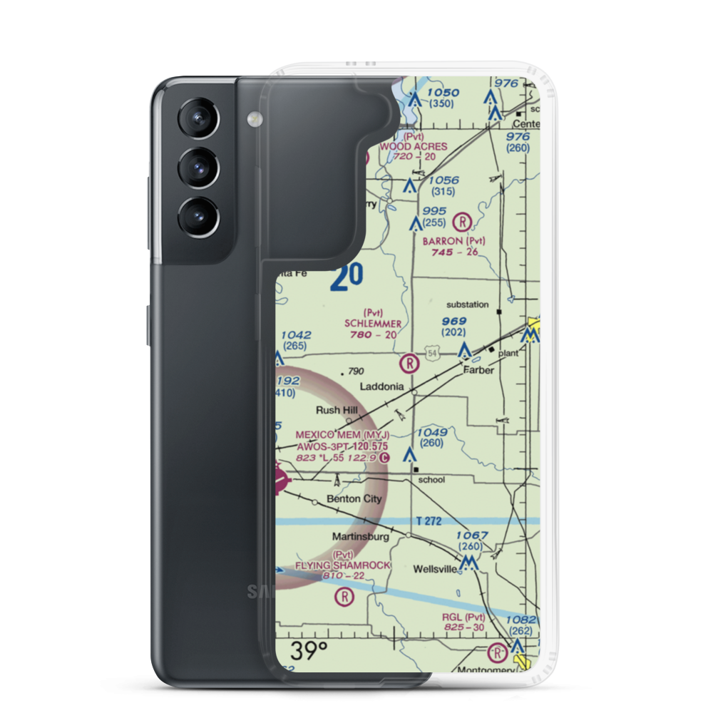 Schlemmer Airport (95MO) VFR Sectional Samsung Case Samsung Galaxy S21 model shown