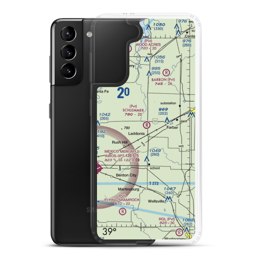 Schlemmer Airport (95MO) VFR Sectional Samsung Case Samsung Galaxy S21 Plus model shown