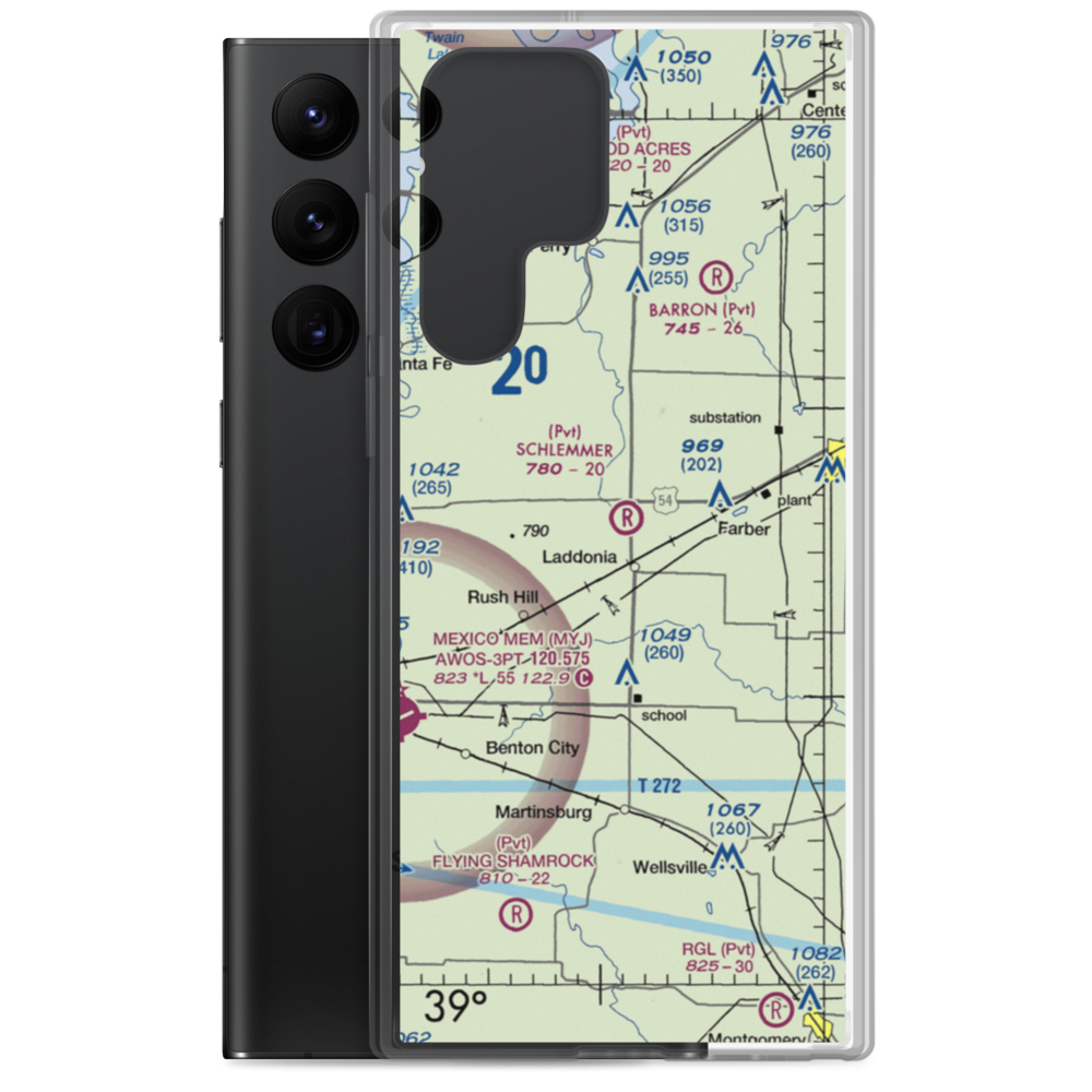 Schlemmer Airport (95MO) VFR Sectional Samsung Case Samsung Galaxy S22 Ultra model shown