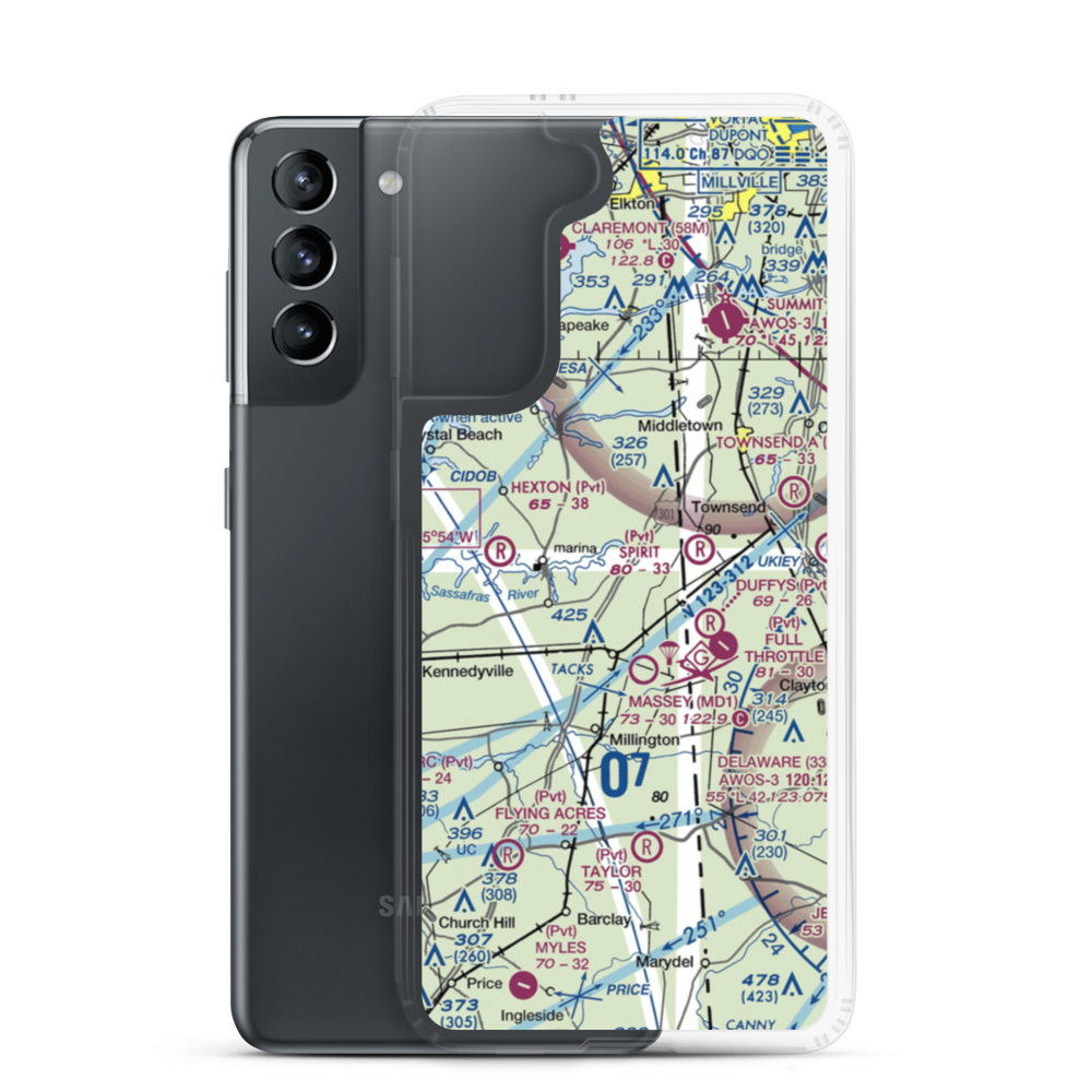 Schlosser Airport (29MD) VFR Sectional Samsung Case Samsung Galaxy S21 model shown