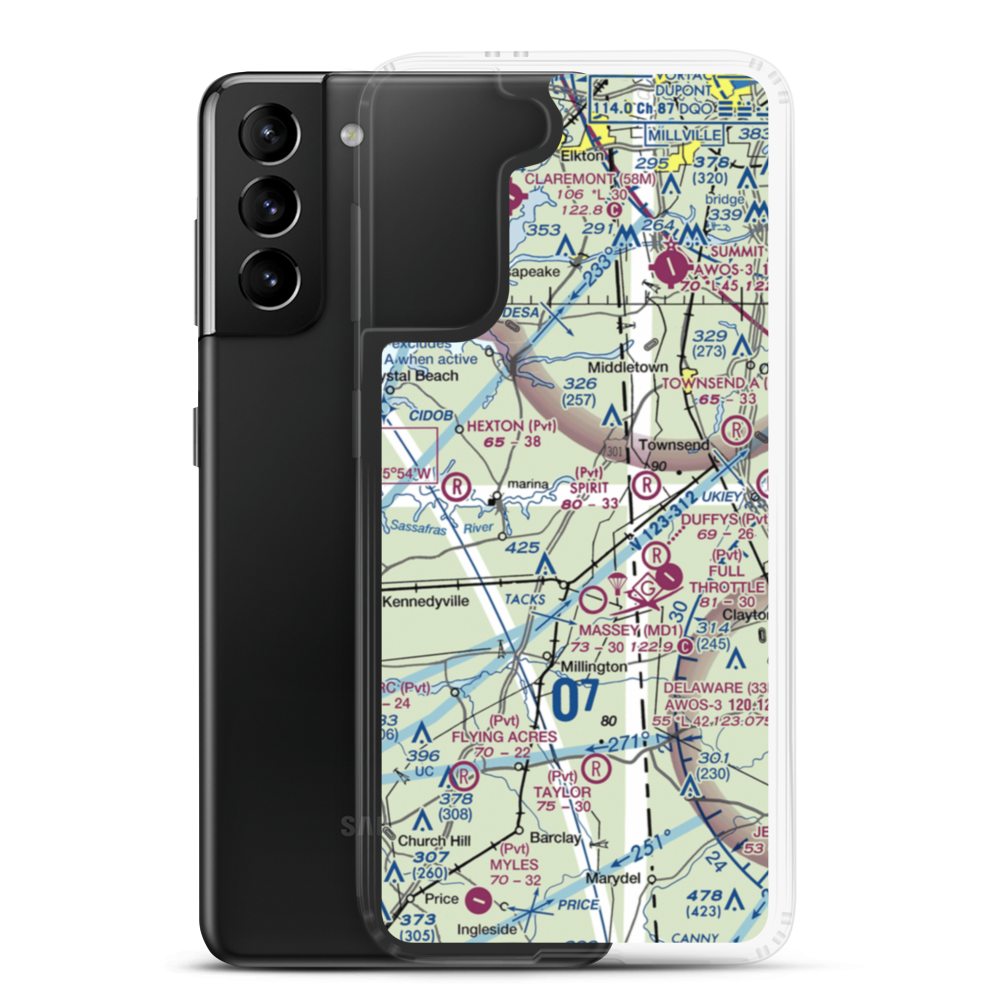 Schlosser Airport (29MD) VFR Sectional Samsung Case Samsung Galaxy S21 Plus model shown