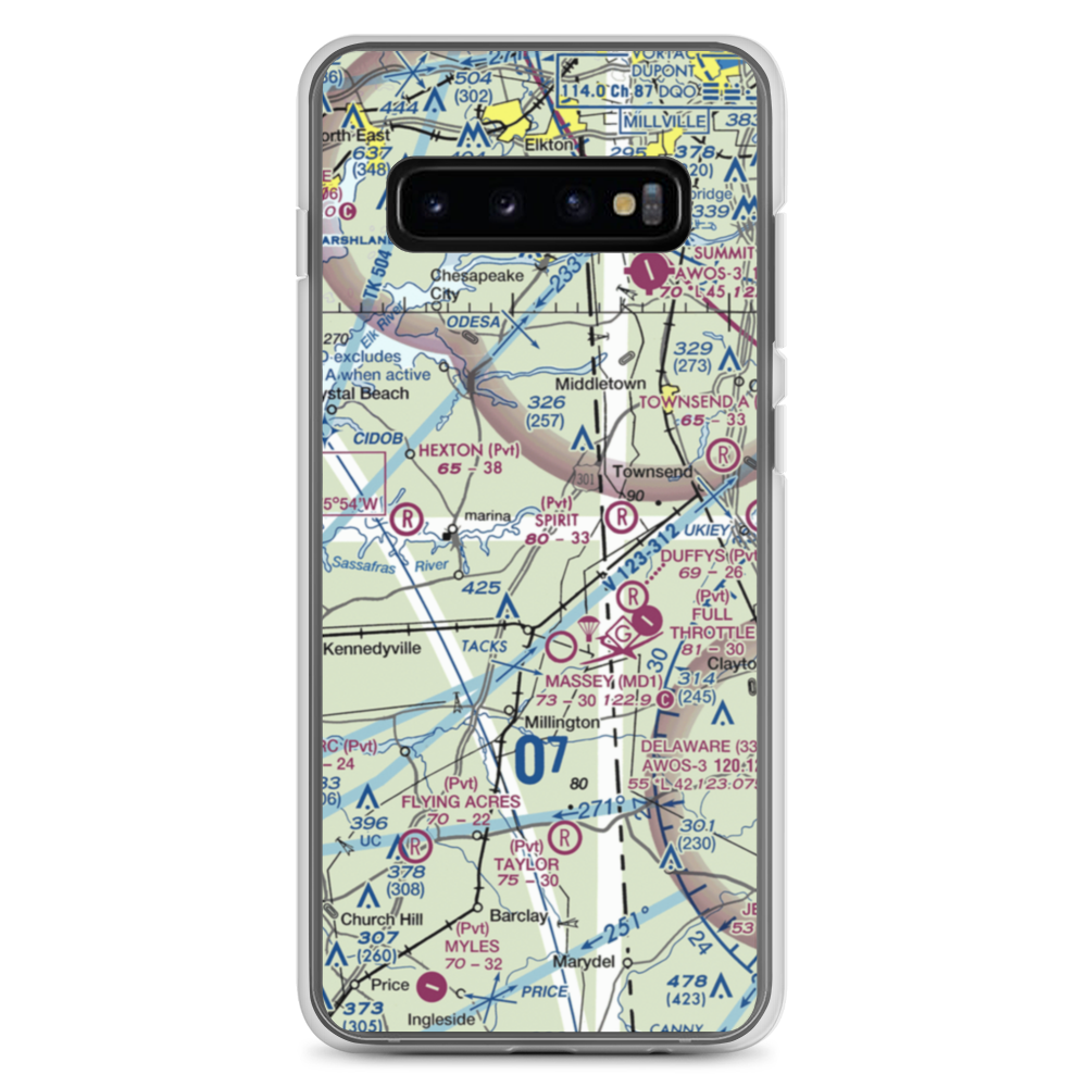 Schlosser Airport (29MD) VFR Sectional Samsung Case Samsung Galaxy S10+ model shown