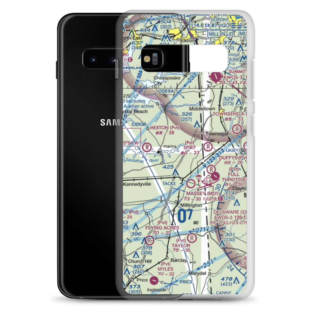 Schlosser Airport (29MD) VFR Sectional Samsung Case Samsung Galaxy S10+ model shown
