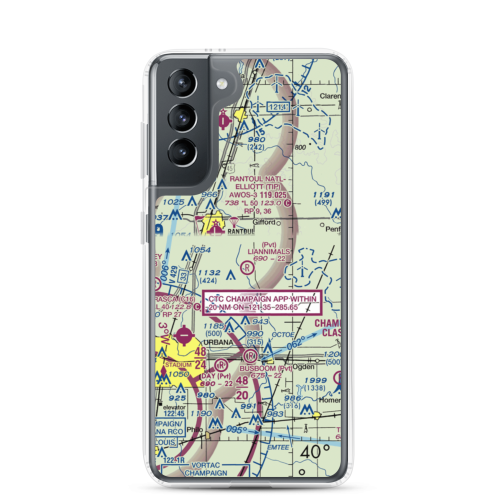 Schmidt Airport (56IS) VFR Sectional Samsung Case Samsung Galaxy S21 model shown