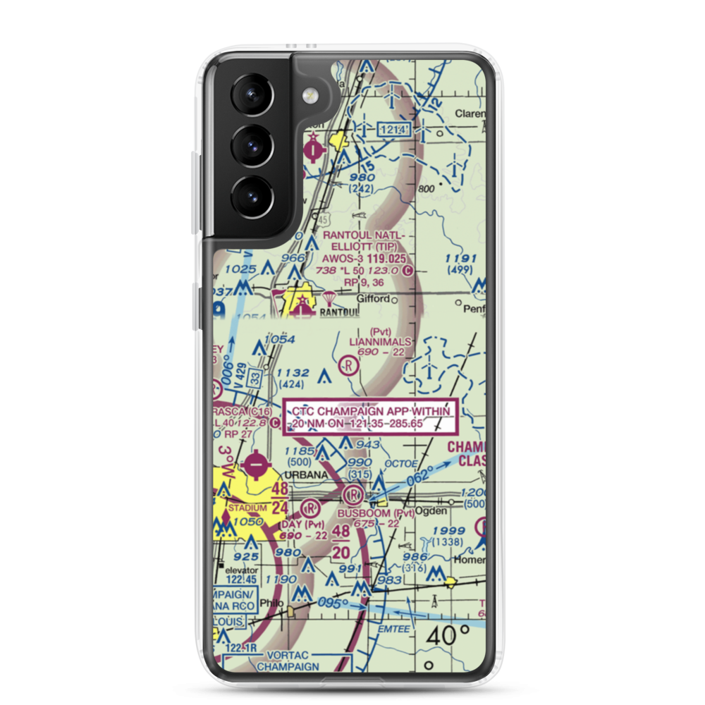 Schmidt Airport (56IS) VFR Sectional Samsung Case Samsung Galaxy S21 Plus model shown