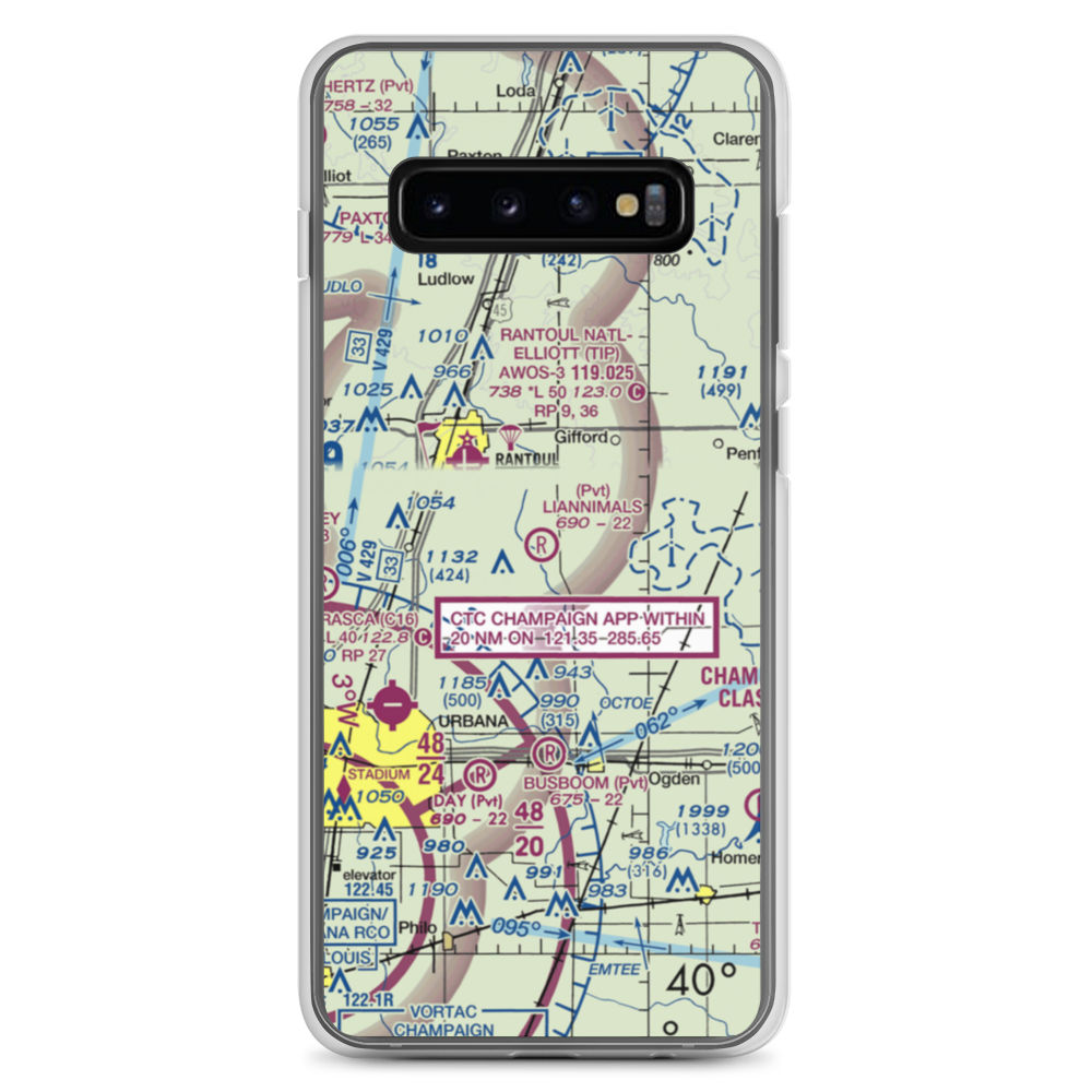 Schmidt Airport (56IS) VFR Sectional Samsung Case Samsung Galaxy S10+ model shown
