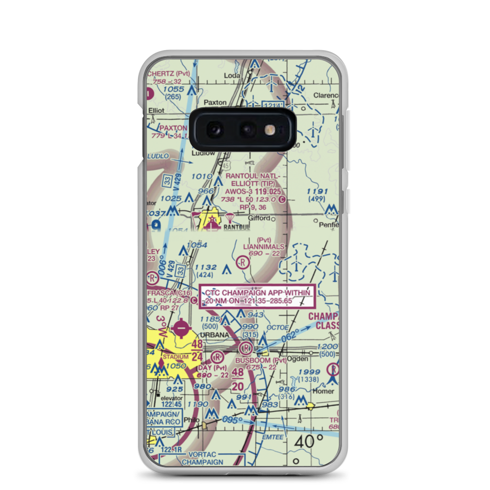 Schmidt Airport (56IS) VFR Sectional Samsung Case Samsung Galaxy S10e model shown