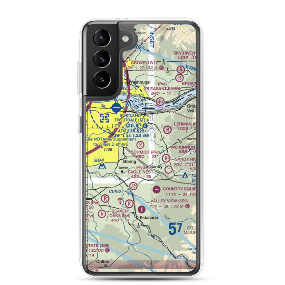 Schmidt Airport (6OR7) VFR Sectional Samsung Case Samsung Galaxy S21 Plus model shown
