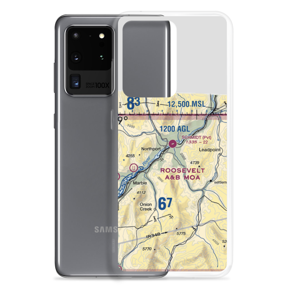 Schmidt Ranch Airport (1WN0) VFR Sectional Samsung Case Samsung Galaxy S20 Ultra model shown