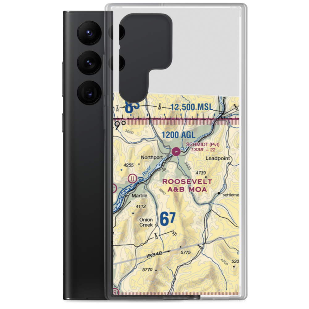 Schmidt Ranch Airport (1WN0) VFR Sectional Samsung Case Samsung Galaxy S22 Ultra model shown