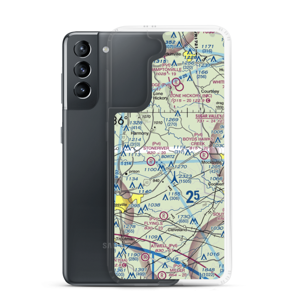 Schneider Haven Airstrip (NC75) VFR Sectional Samsung Case Samsung Galaxy S21 model shown
