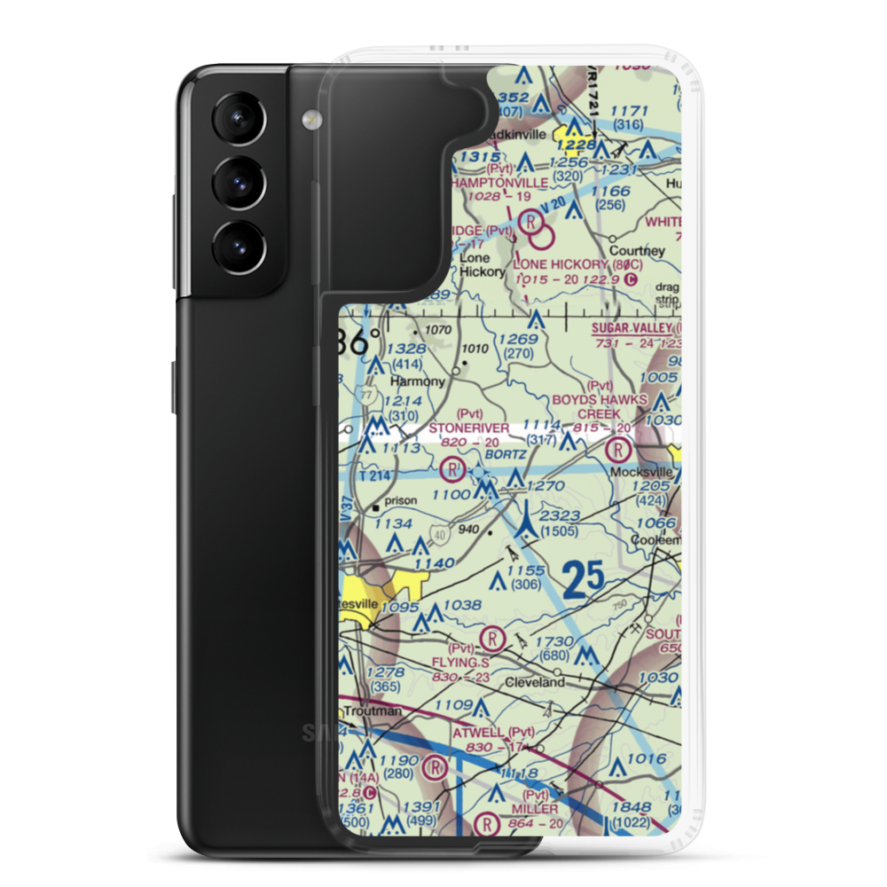 Schneider Haven Airstrip (NC75) VFR Sectional Samsung Case Samsung Galaxy S21 Plus model shown