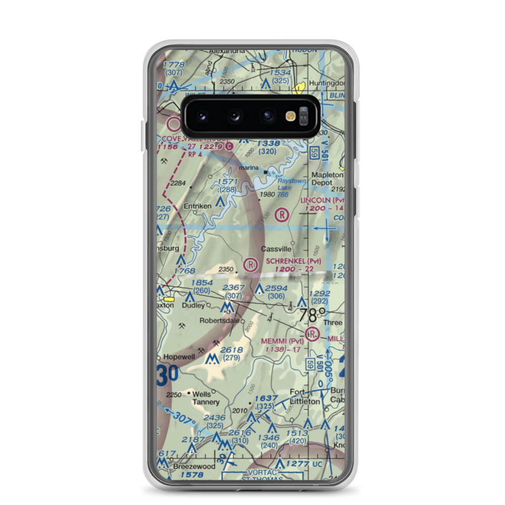 Schrenkel Airport (PN30) VFR Sectional Samsung Case Samsung Galaxy S10 model shown