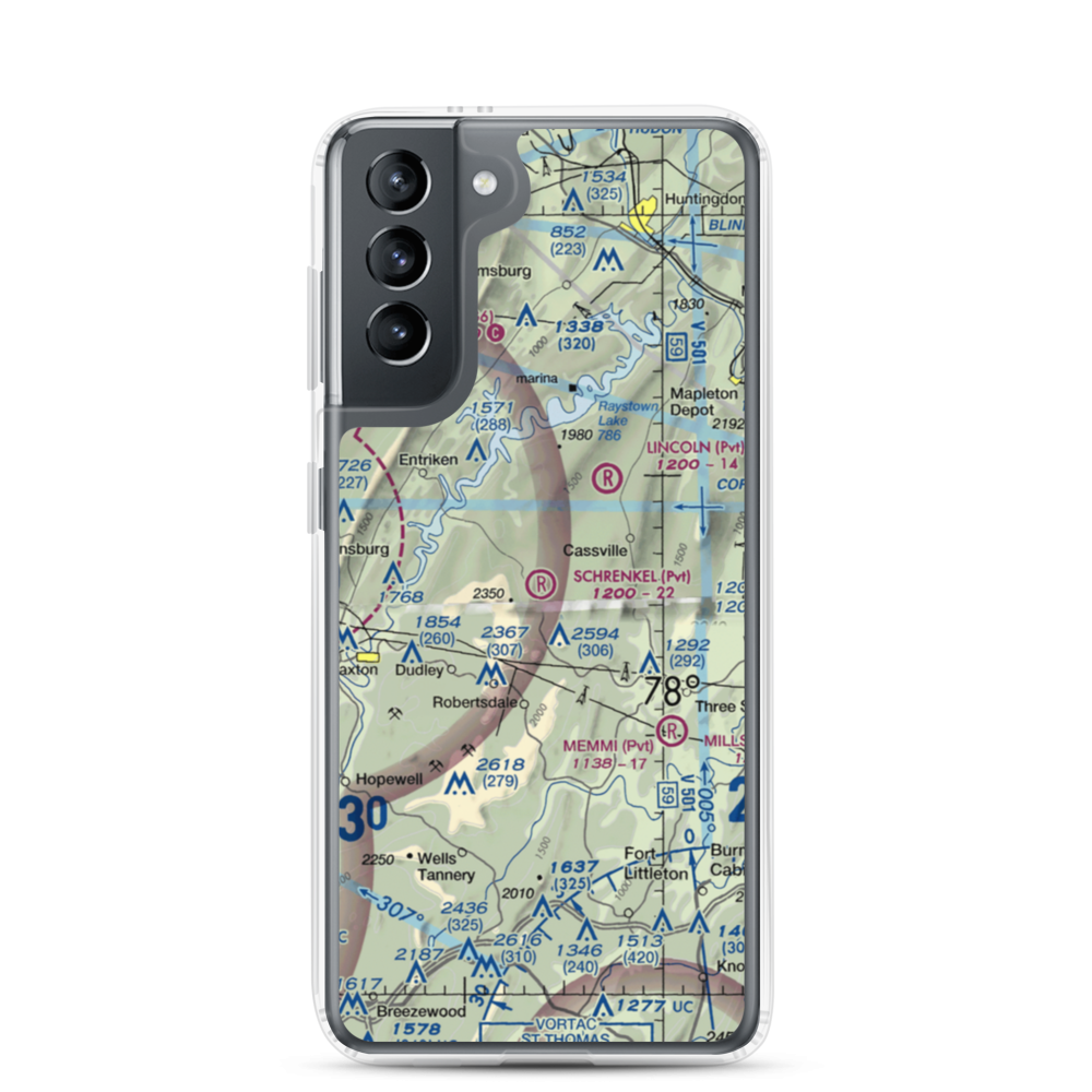 Schrenkel Airport (PN30) VFR Sectional Samsung Case Samsung Galaxy S21 model shown