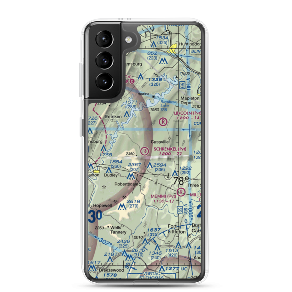 Schrenkel Airport (PN30) VFR Sectional Samsung Case Samsung Galaxy S21 Plus model shown