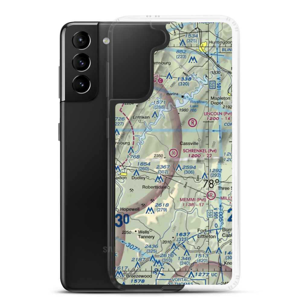 Schrenkel Airport (PN30) VFR Sectional Samsung Case Samsung Galaxy S21 Plus model shown
