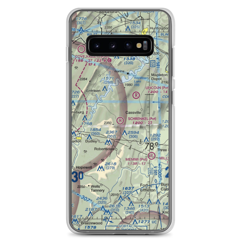 Schrenkel Airport (PN30) VFR Sectional Samsung Case Samsung Galaxy S10+ model shown