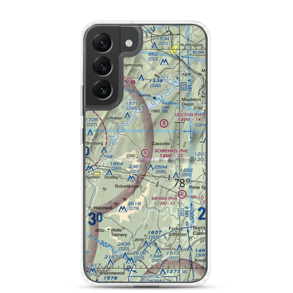 Schrenkel Airport (PN30) VFR Sectional Samsung Case Samsung Galaxy S22 Plus model shown