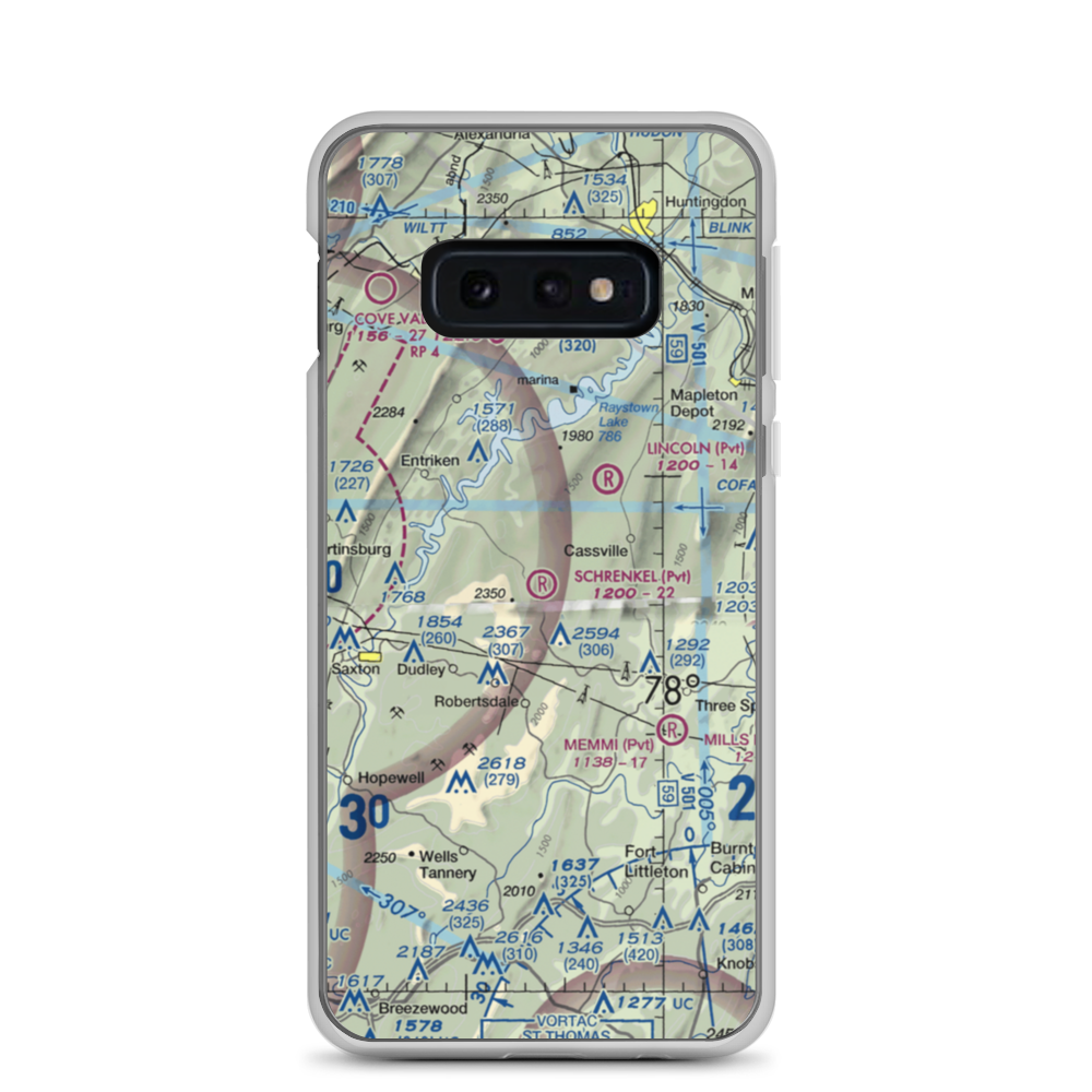 Schrenkel Airport (PN30) VFR Sectional Samsung Case Samsung Galaxy S10e model shown