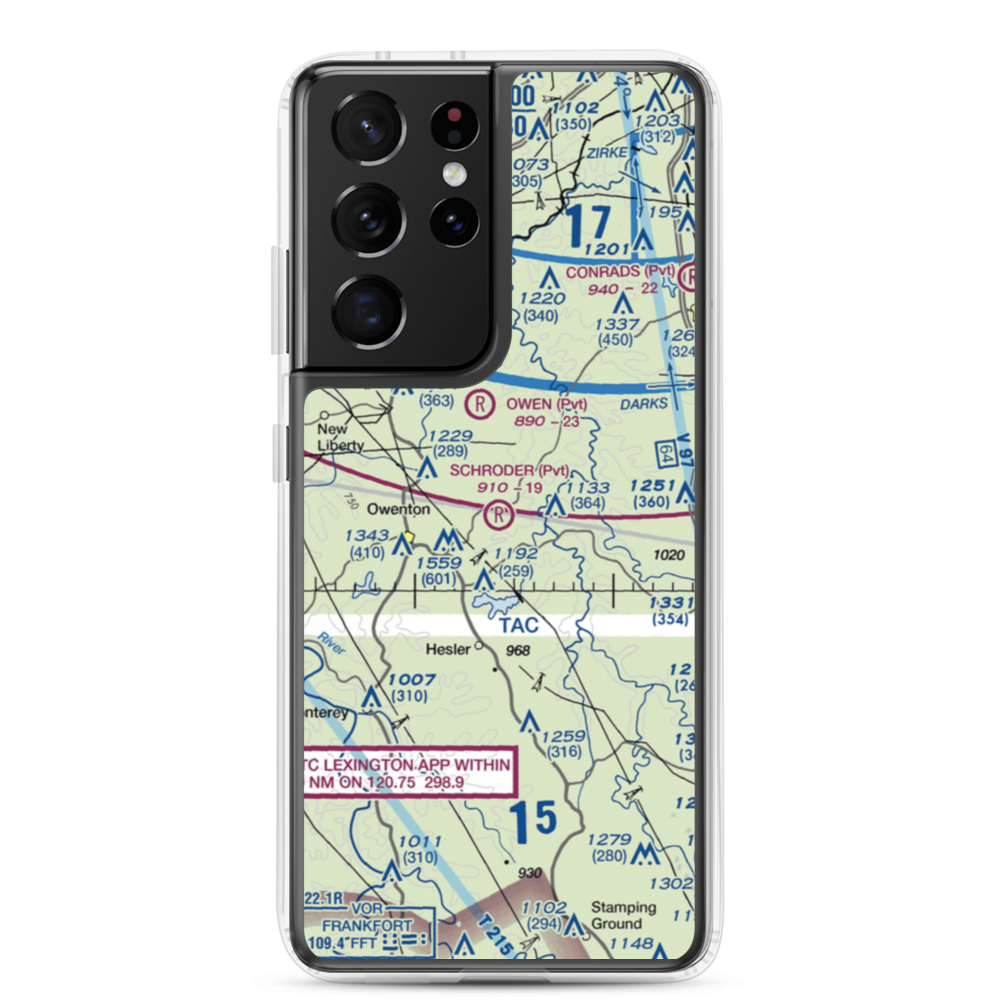 Schroder Airport (61KY) VFR Sectional Samsung Case Samsung Galaxy S21 Ultra model shown