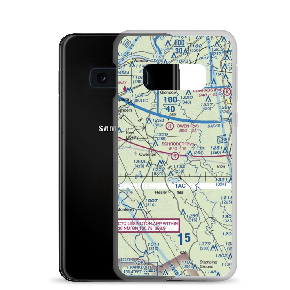 Schroder Airport (61KY) VFR Sectional Samsung Case Samsung Galaxy S10e model shown
